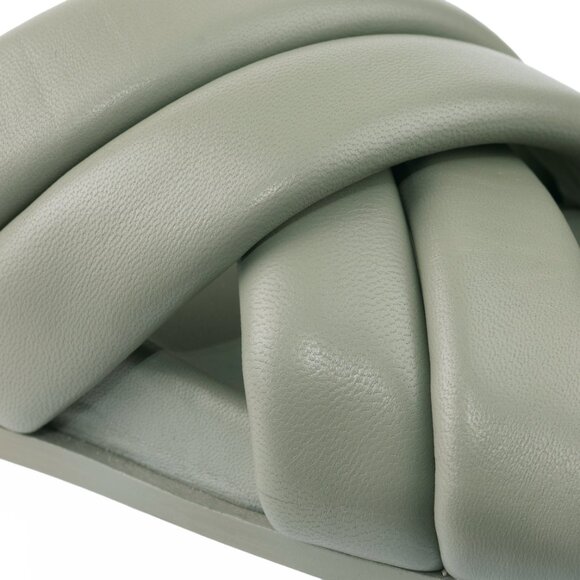 ANINE BING Lizzie Leather Slide Sandals in Sage Green — Size 38 (US 7.5) - Picture 13 of 13